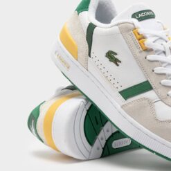Lacoste Men's T-Clip Sneakers "White/green/yellow" - Image 3