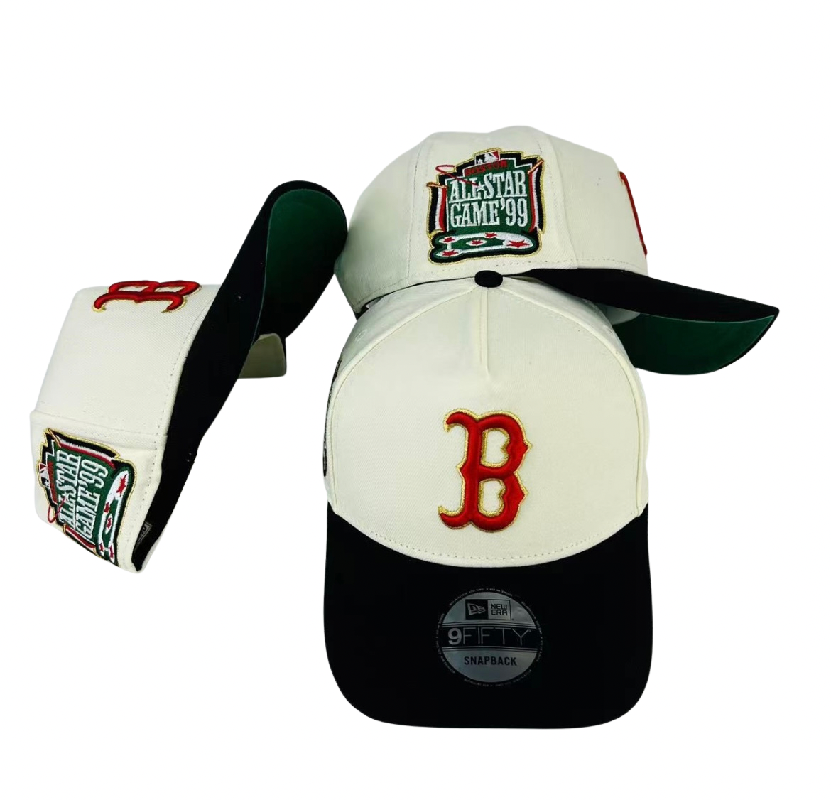 New Era Boston Red Sox All Star Game 1999 Chrome Throwback Two Tone Edition 9Forty a Frame SnapBack Cap