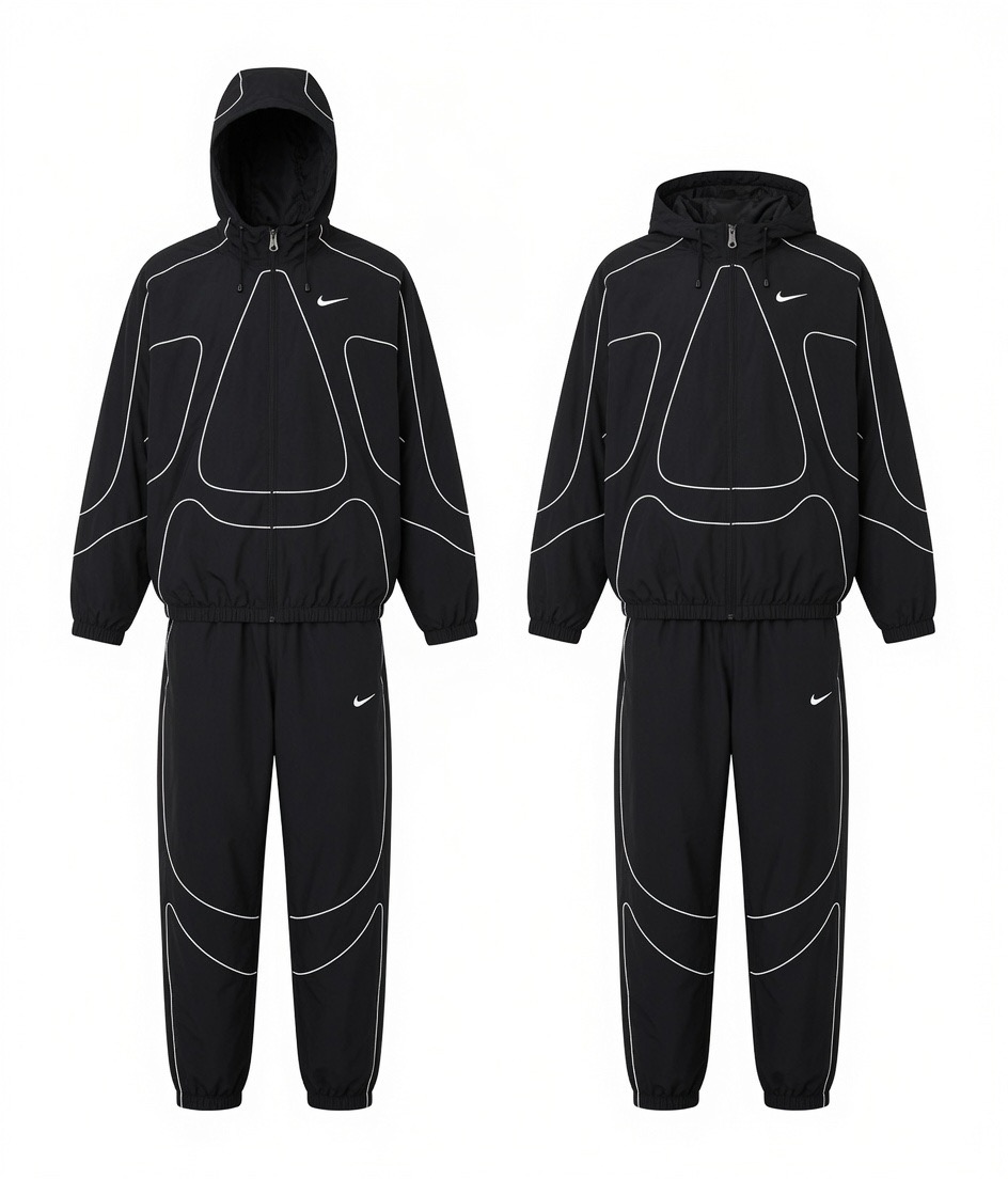 Nike x Corteiz NRG tracksuit Black and White